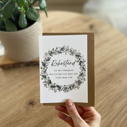 Karte Ruhestand Kranz