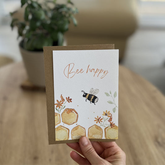 Karte Bee happy
