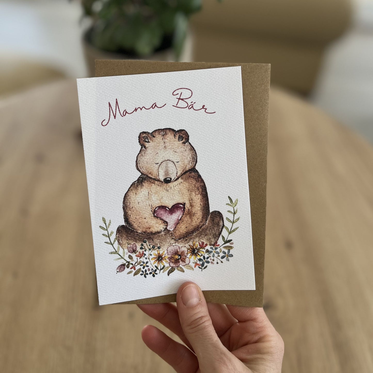 Karte Mamabär mit persönlichen Worten von Christinas Kartenkunst