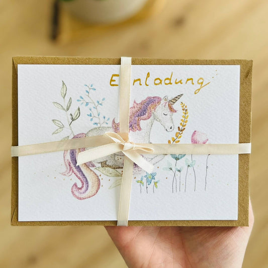Karte Einhorn Christinas Kartenkunst