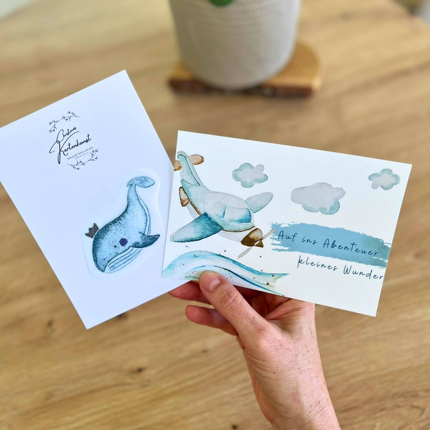 Karte Geburt Geburtstag Auf ins Abenteuer kleines Wunder Christinas Kartenkunst und Bügelbild Wal