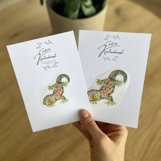 Bügelbild Gecko Christinas Kartenkunst