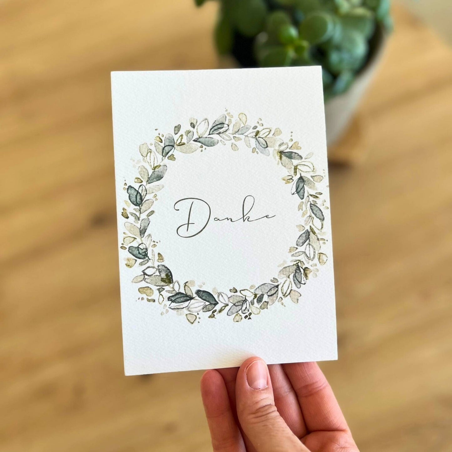 Karte Danke Kranz grün Christinas Kartenkunst