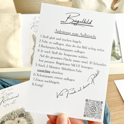 Anleitung zum Aufbügel des Bügelbildes