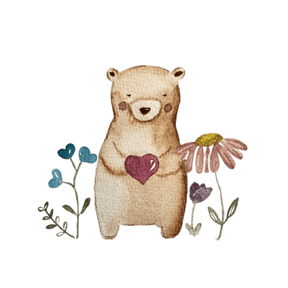 Bügelbild Bär mit Blumen Christinas Kartenkunst