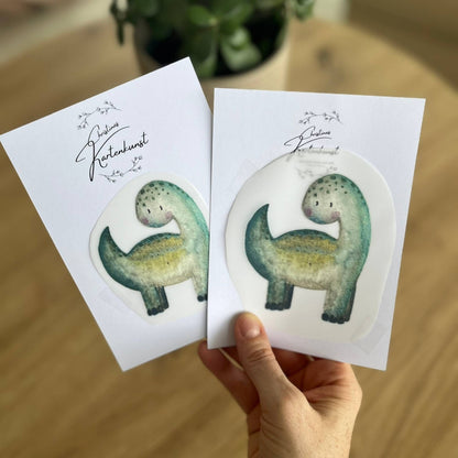 Bügelbild Dino Langhals Christinas Kartenkunst