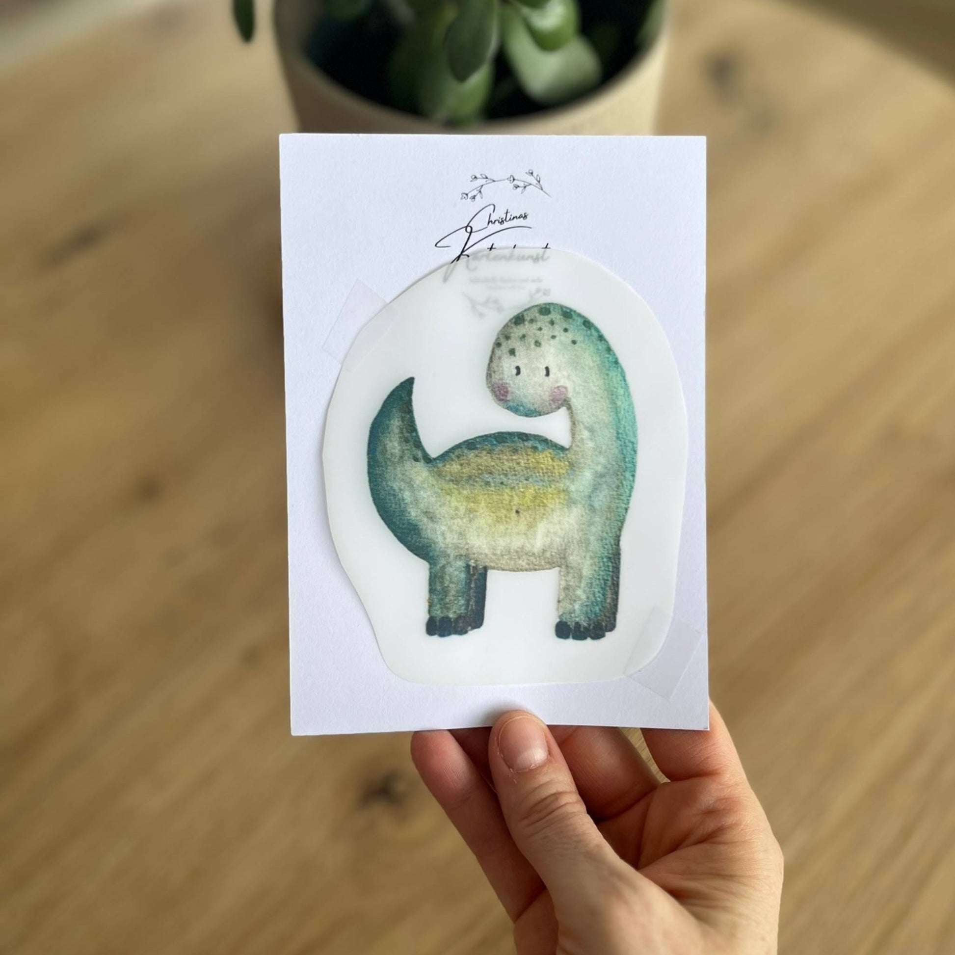 Bügelbild Dino Langhals Christinas Kartenkunst