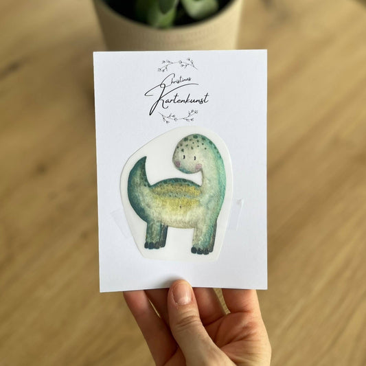 Bügelbild Dino Langhals Christinas Kartenkunst