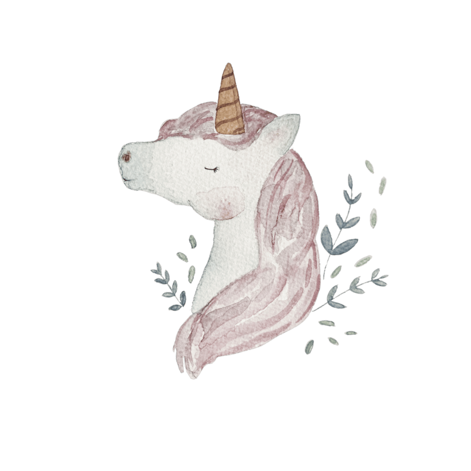 Bügelbild Einhornkopf Blätter Christinas Kartenkunst