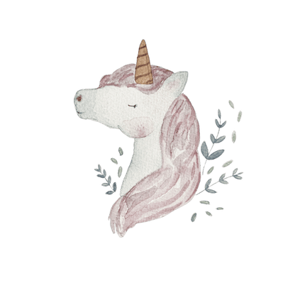 Bügelbild Einhornkopf Blätter Christinas Kartenkunst