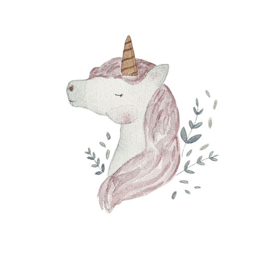 Bügelbild Einhornkopf Blätter Christinas Kartenkunst