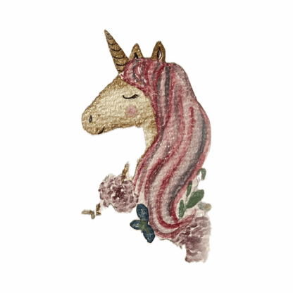 Bügelbild Einhornkopf Blumen Christinas Kartenkunst