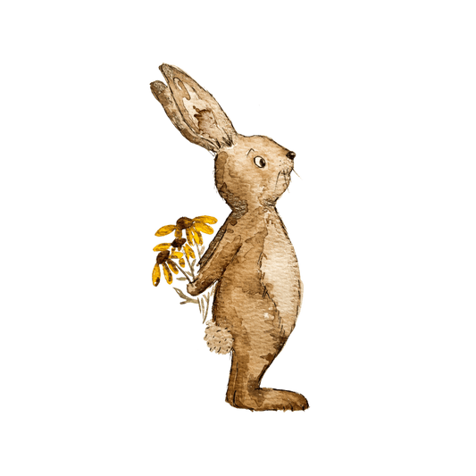 Bügelbild Hase Blumen Christinas Kartenkunst