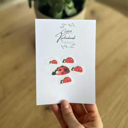 Bügelbild Marienkäferfamilie Christinas Kartenkunst