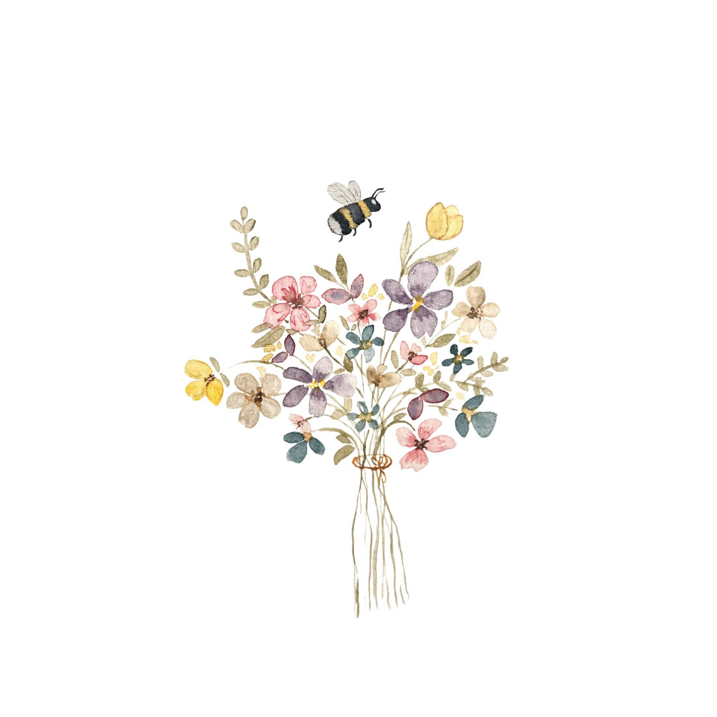 Karte Biene Blumenstrauss von Christinas Kartenkunst