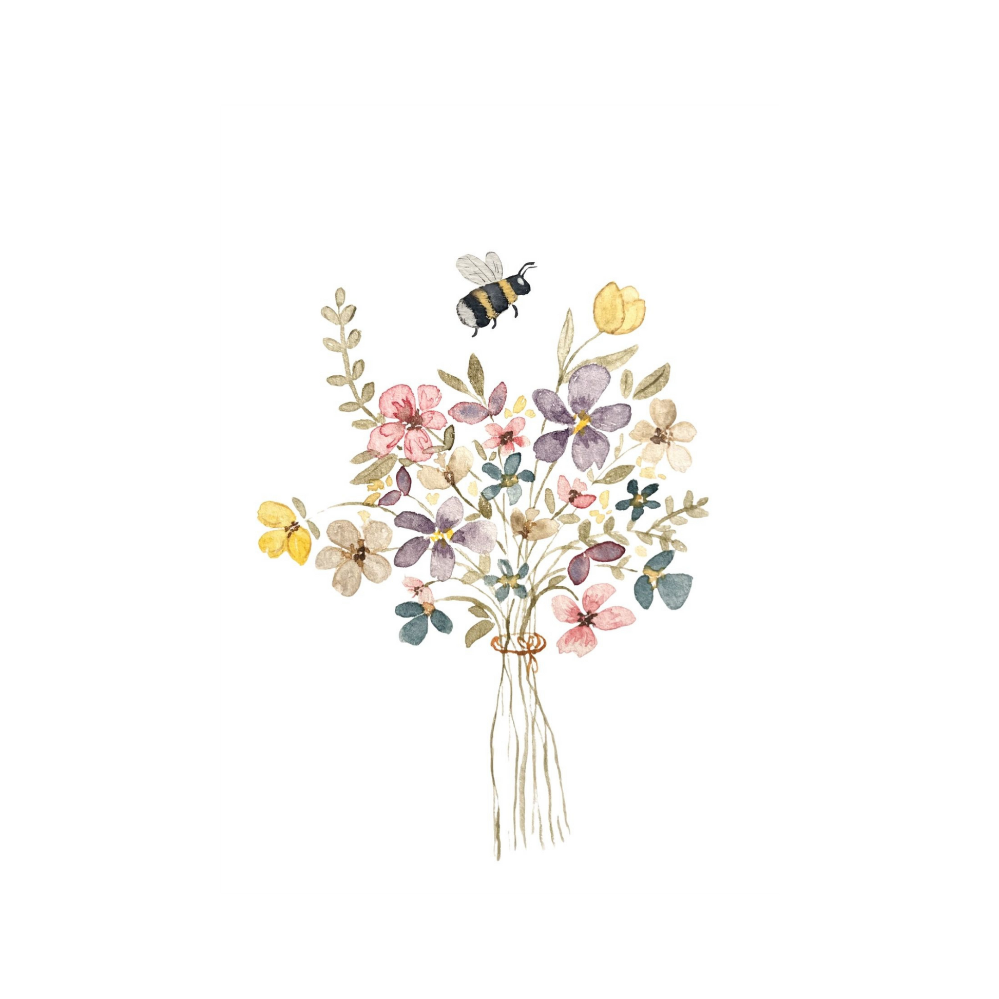 Karte Biene Blumenstrauss von Christinas Kartenkunst