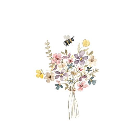 Karte Biene Blumenstrauss von Christinas Kartenkunst