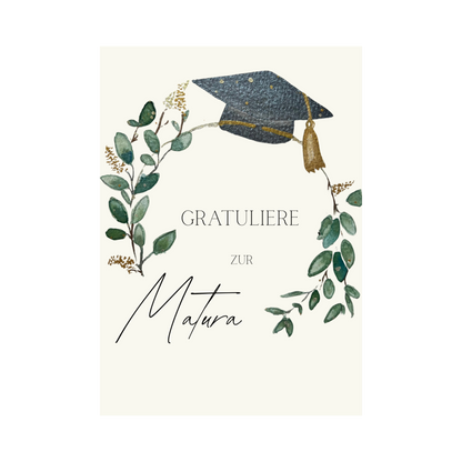 Grußkarte Matura Kranz Christinas Kartenkunst