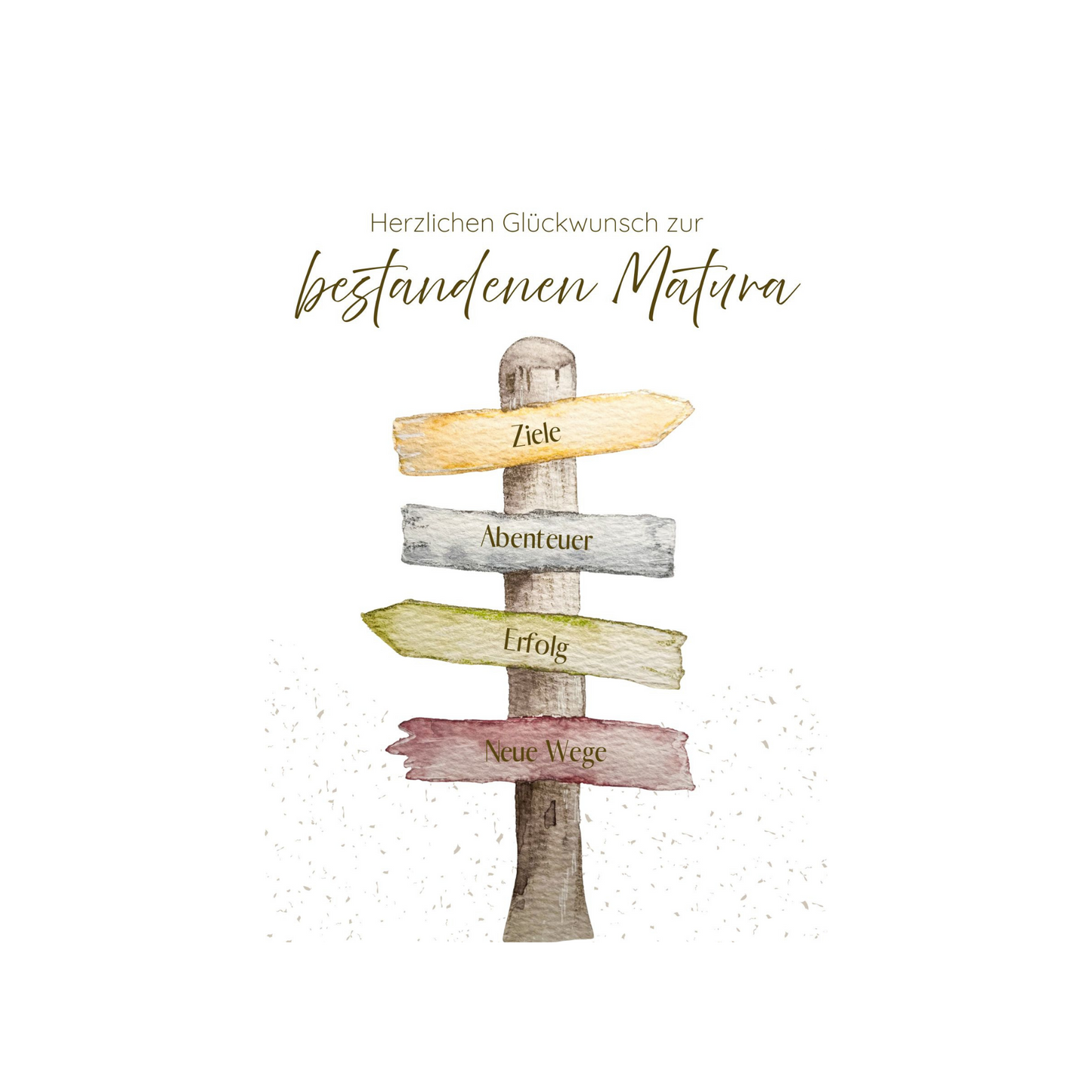 Grußkarte Matura Wegweiser Christinas Kartenkunst