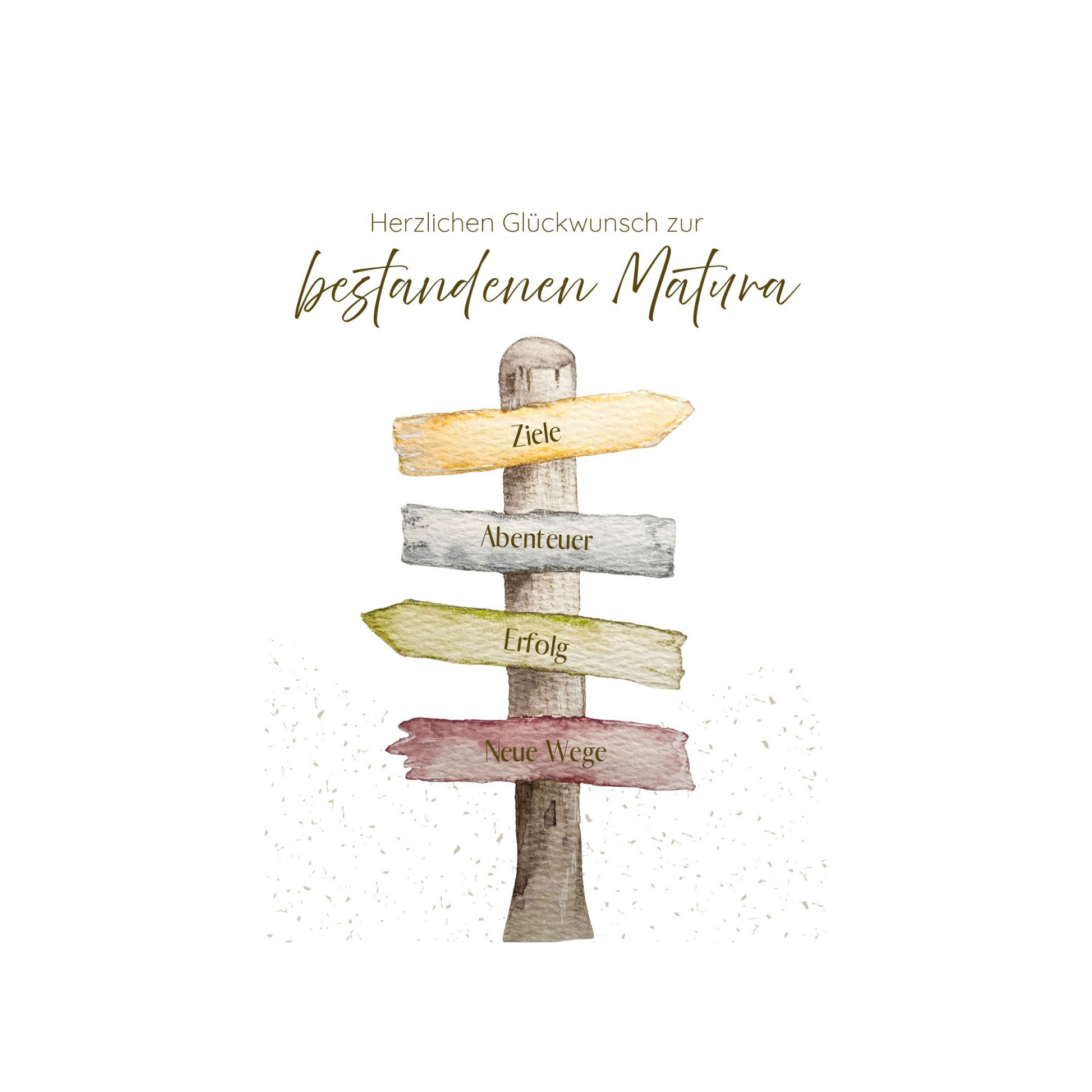 Grußkarte Matura Wegweiser Christinas Kartenkunst