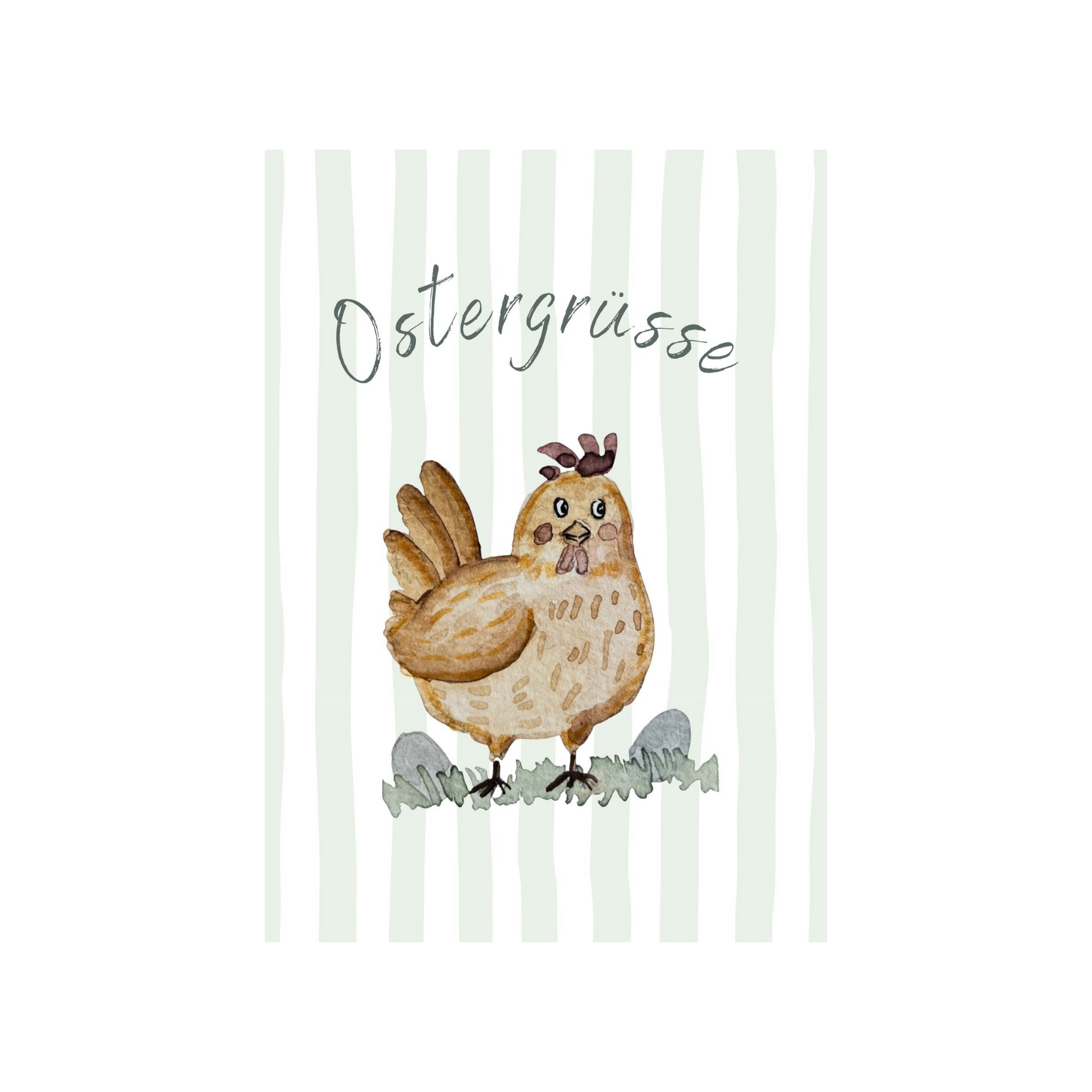 Grußkarte Ostergrüsse Hendl Christinas Kartenkunst