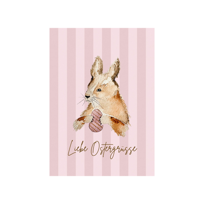 Grußkarte liebe Ostergrüße Streifen Christinas Kartenkunst