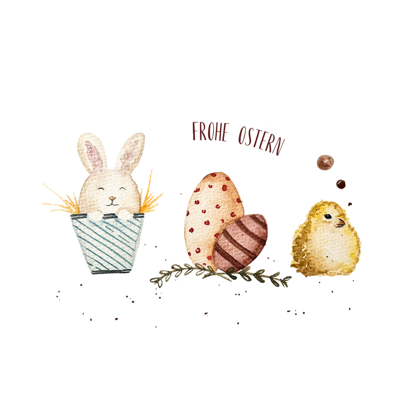 Grußkarte Frohe Ostern Hase Henne Ei Christinas Kartenkunst