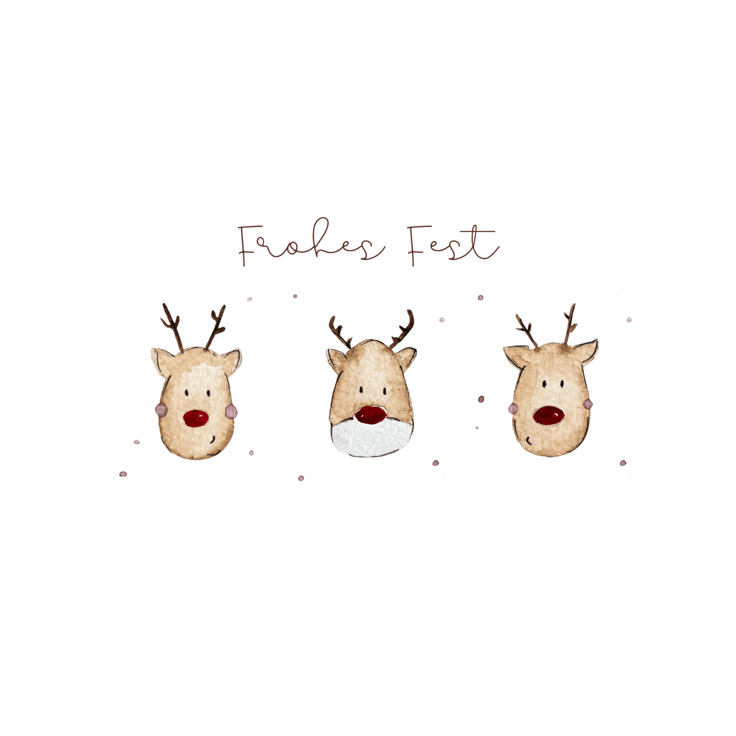 Weihnachtskarte "Frohes Fest" mit drei Rentieren Christinas Kartenkunst