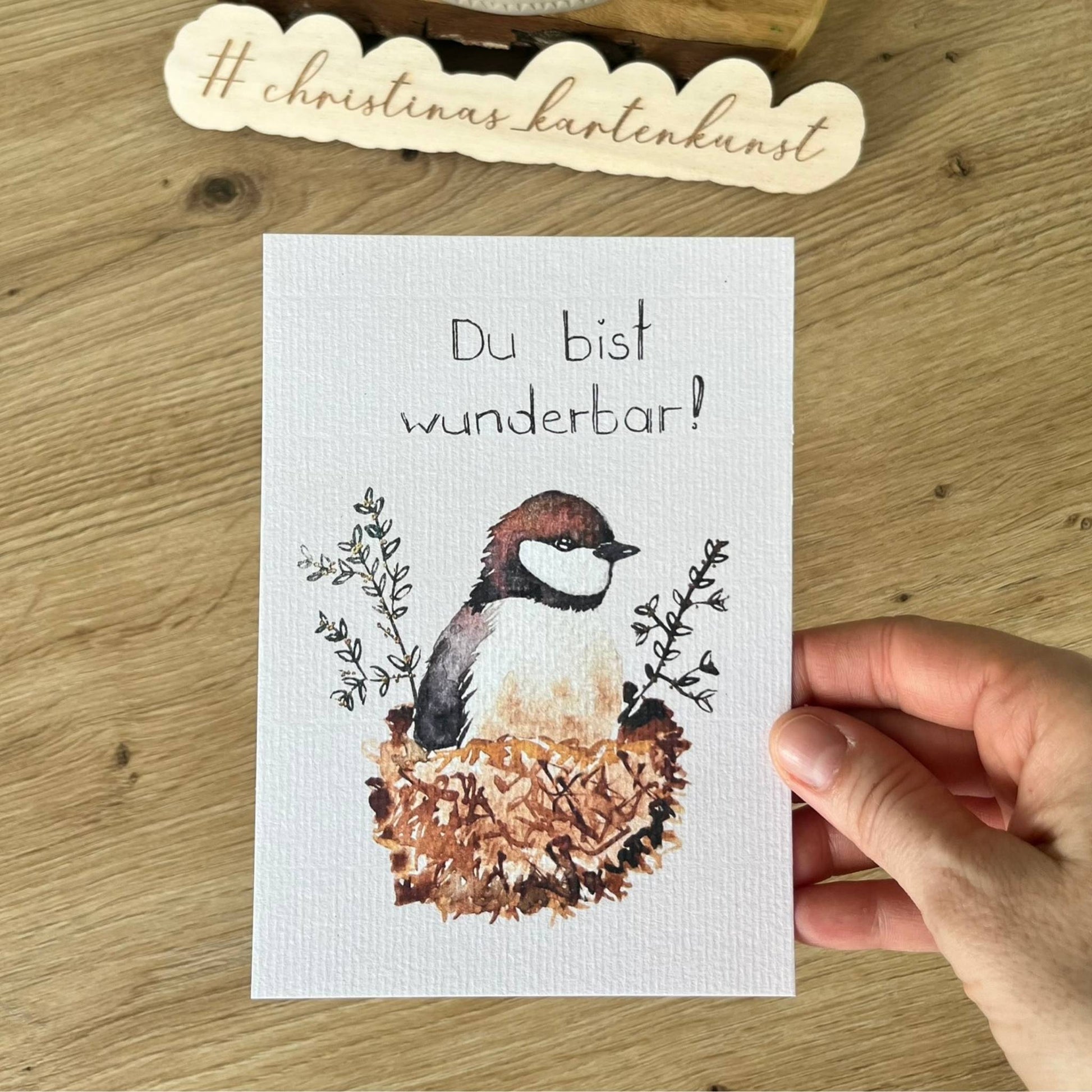 Karte Du bist wunderbar Christinas Kartenkunst