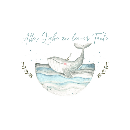 Karte Taufe Wal Christinas Kartenkunst
