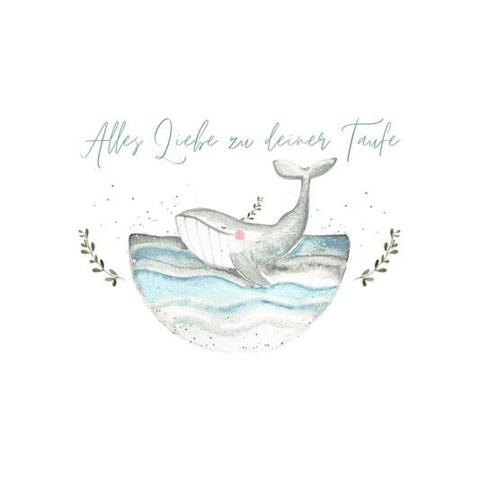 Karte Taufe Wal Christinas Kartenkunst