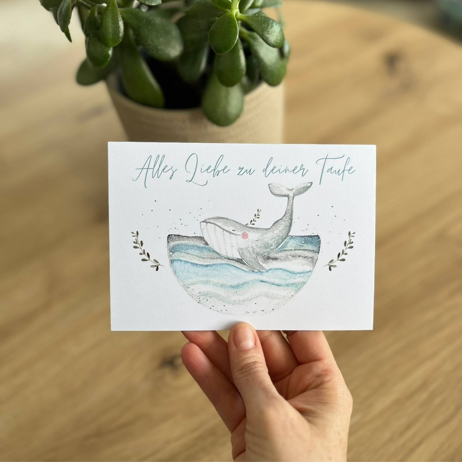 Karte Taufe Wal Christinas Kartenkunst