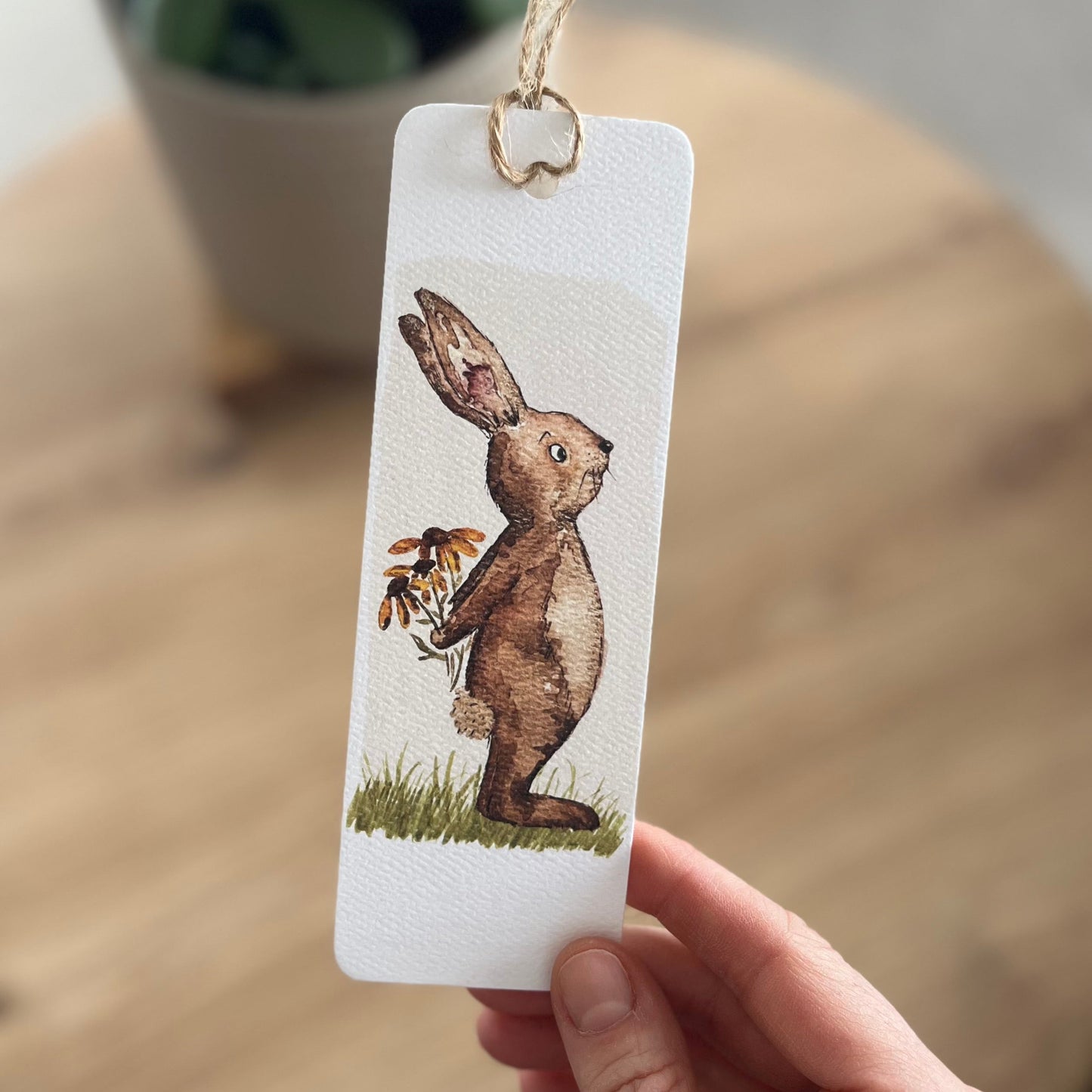 Lesezeichen Hase Blumen