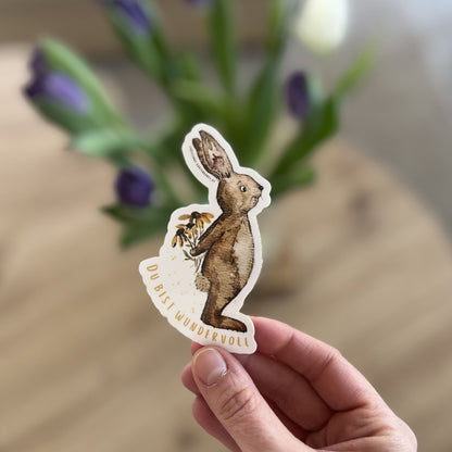 Sticker Hase-wundervoll als hochwertiger Vinyl Sticker von Christinas Kartenkunst