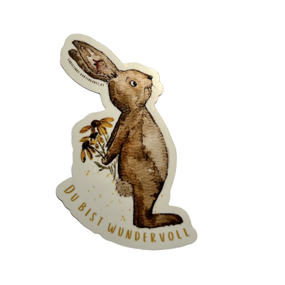 Sticker Hase wundervoll