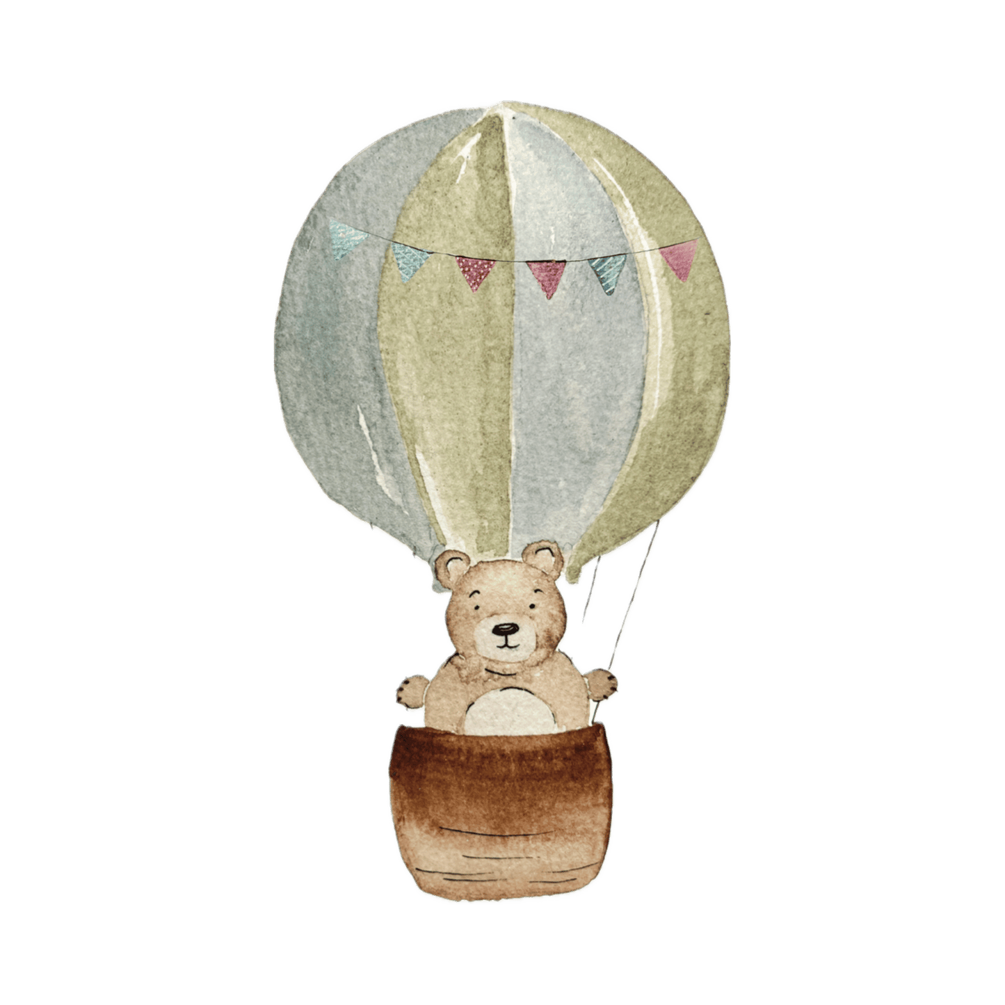 Bügelbild Bär im Heißluftballon