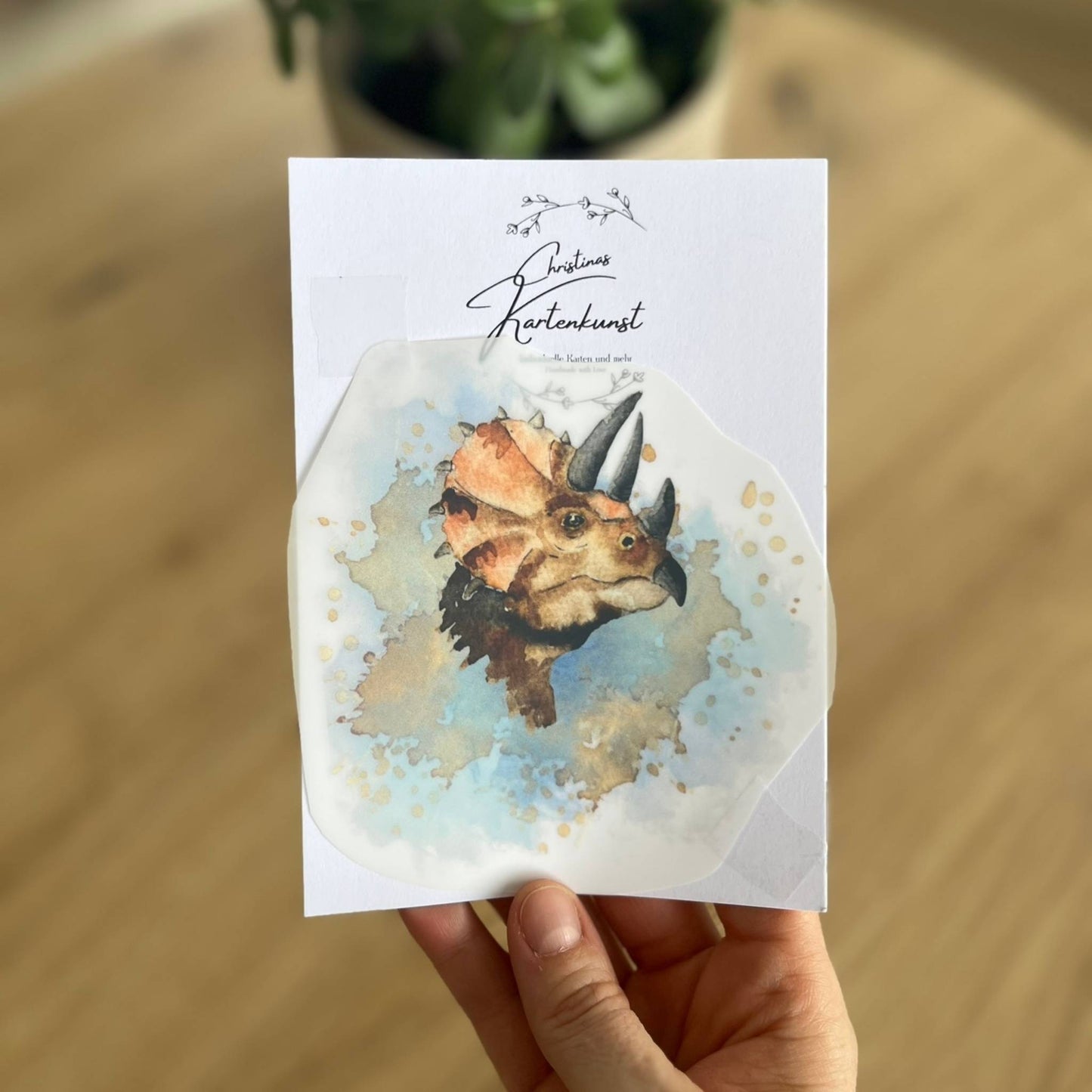 Bügelbild Triceratops Christinas Kartenkunst