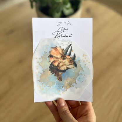 Bügelbild Triceratops Christinas Kartenkunst