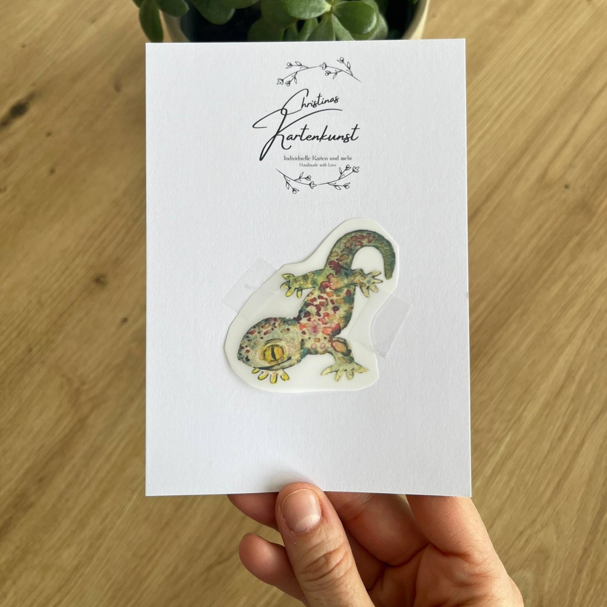 Bügelbild Gecko Christinas Kartenkunst