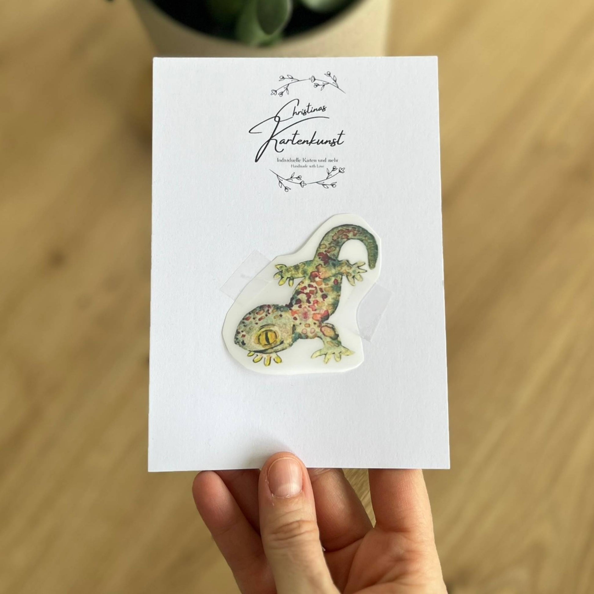 Bügelbild Gecko Christinas Kartenkunst