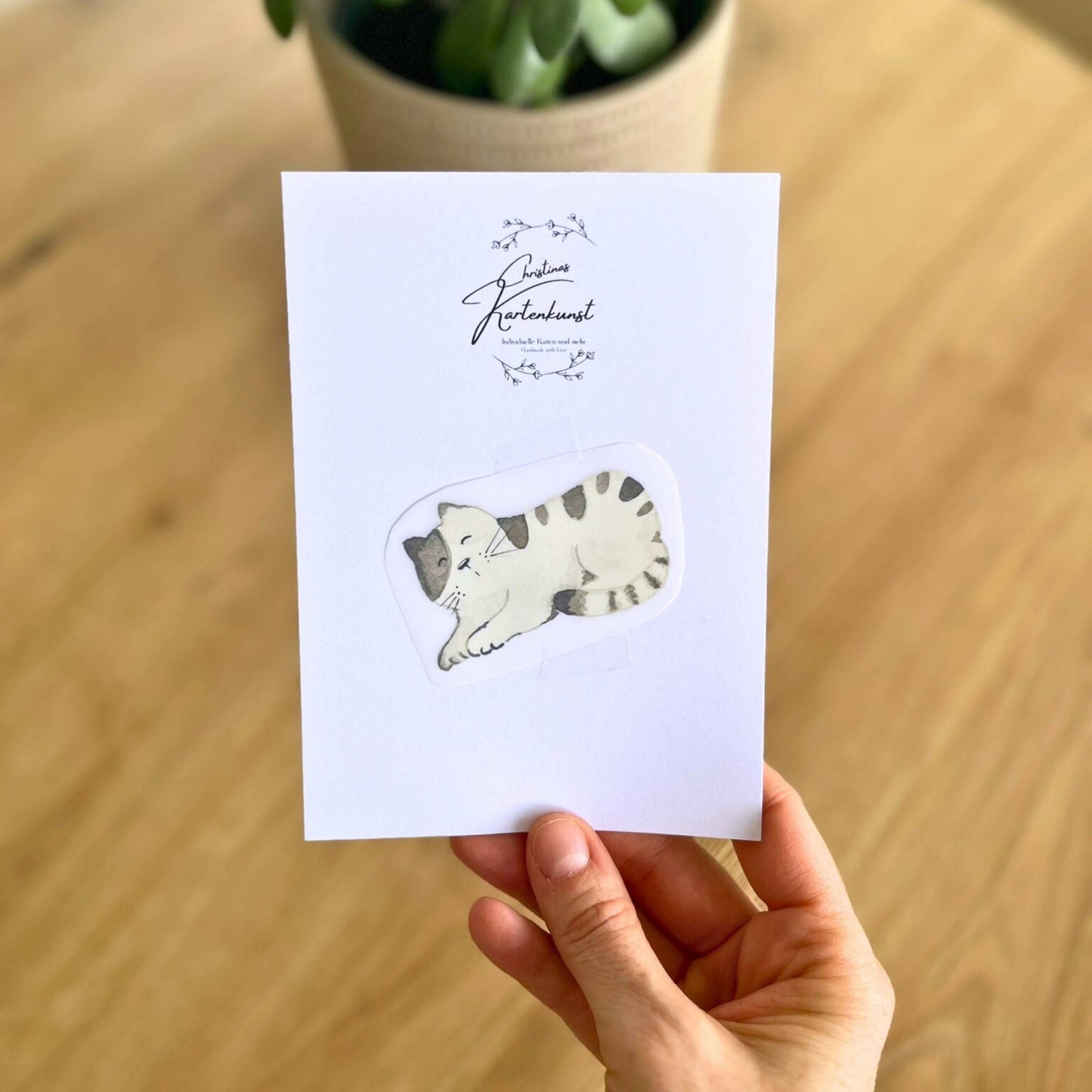 Bügelbild Katze liegend Christinas Kartenkunst