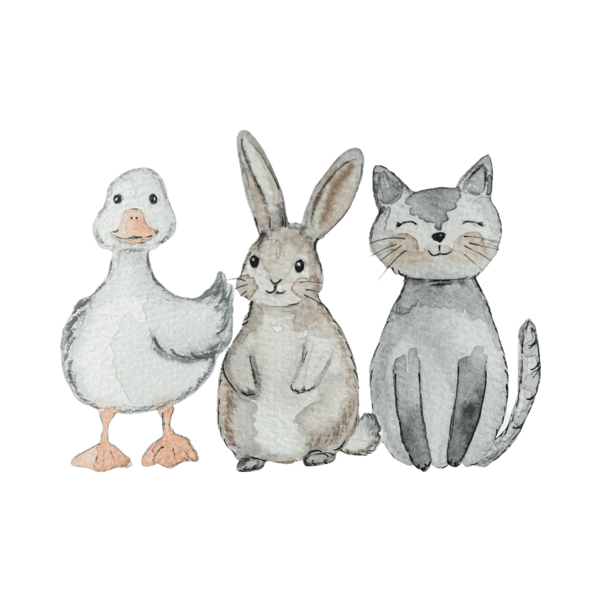 Bügelbilder 3er Set Bauernhof Hase, Gans, Katze Christinas Kartenkunst
