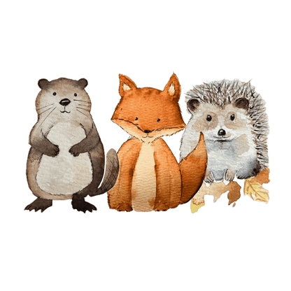 Bügelbild 3er Set Waldtiere Biber, Fuchs, Igel Christinas Kartenkunst