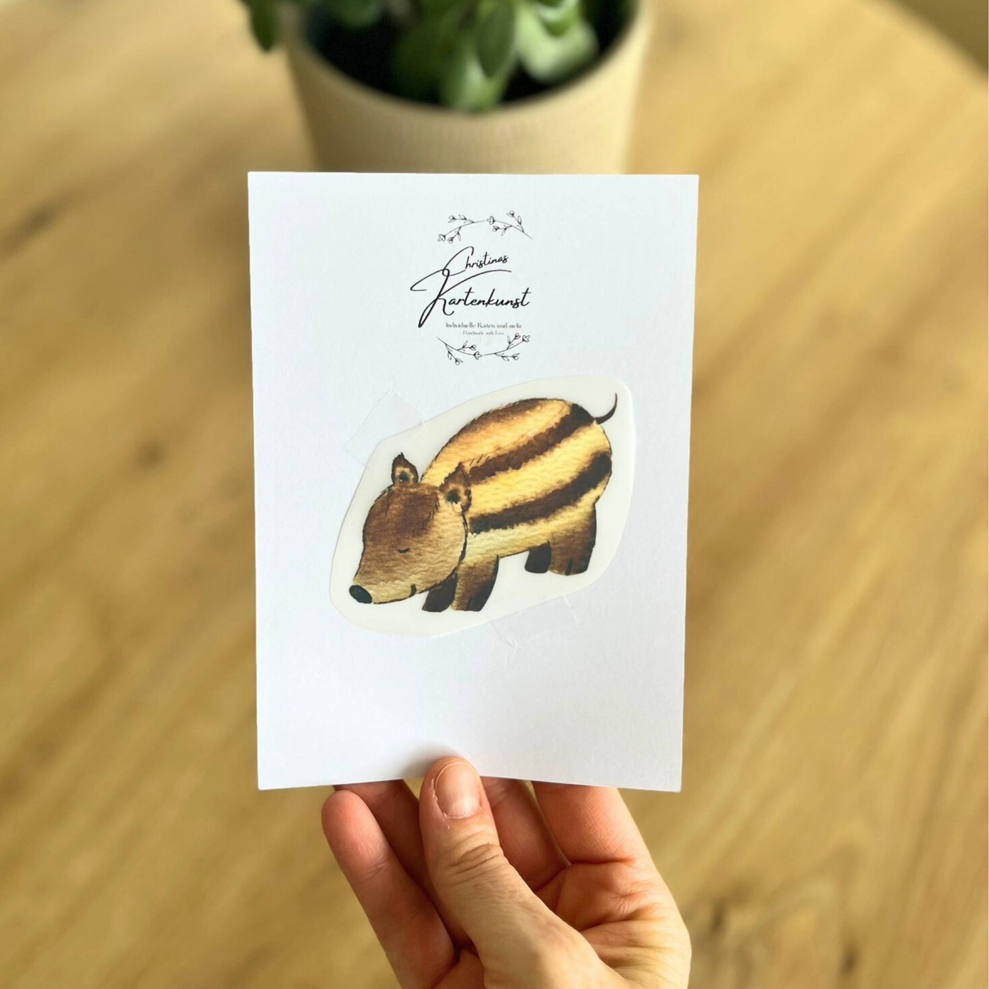 Bügelbild Wildschwein Christinas Kartenkunst