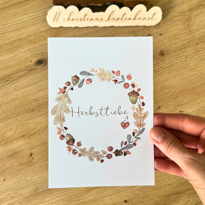 Karte Herbstliebe Kranz Christinas Kartenkunst