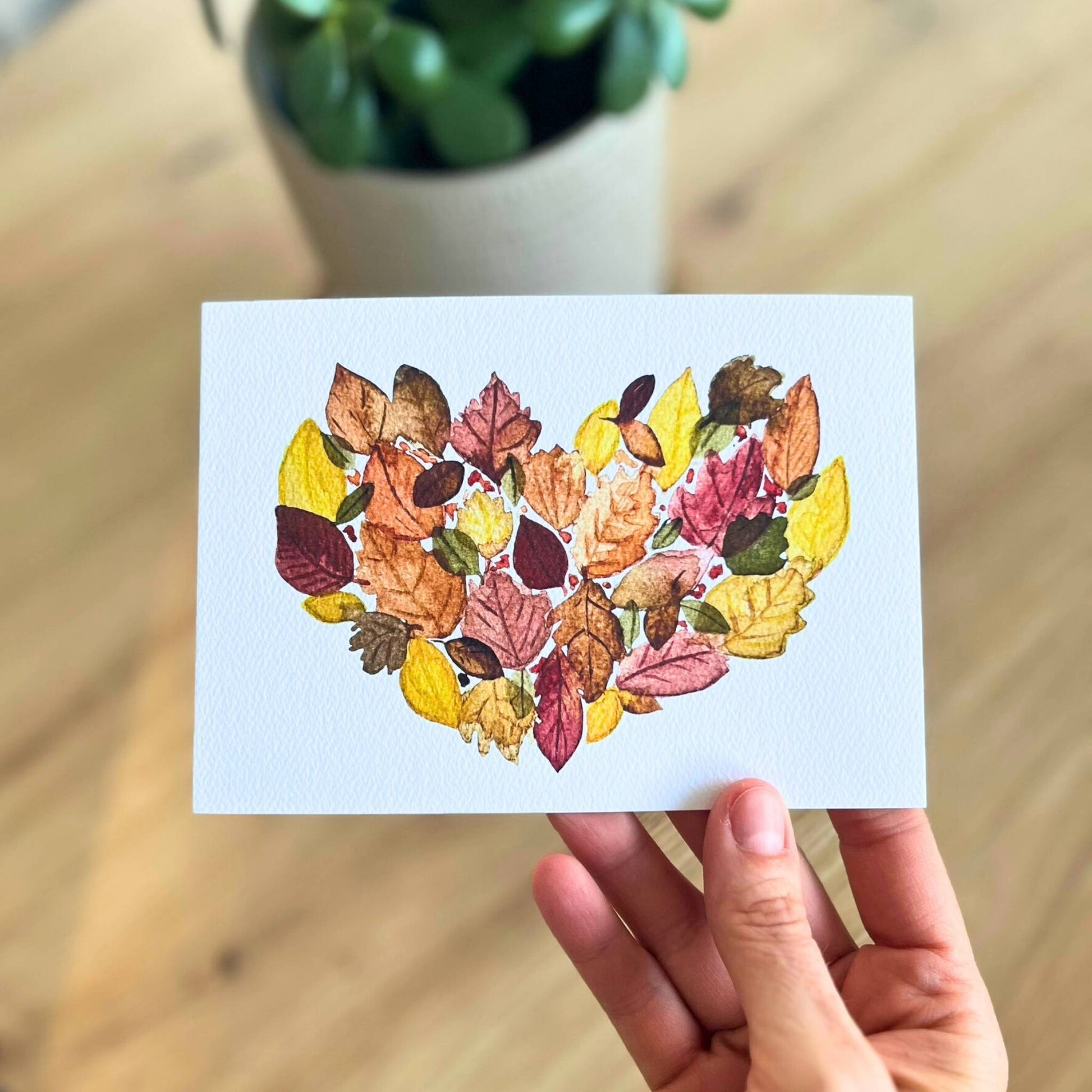 Karte Blätterherz Herbst Christinas Kartenkunst