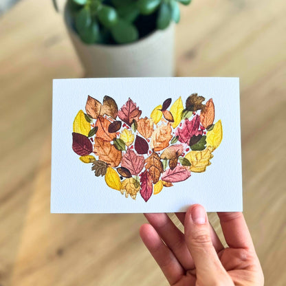 Karte Blätterherz Herbst Christinas Kartenkunst