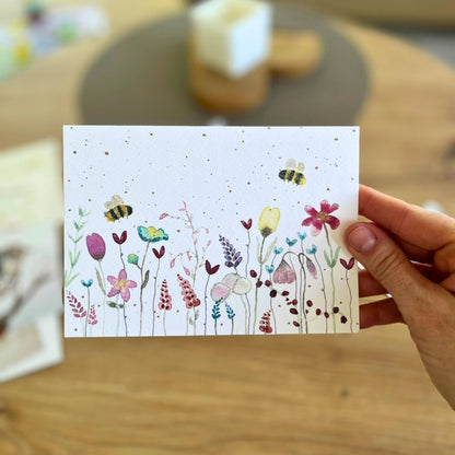 Grußkarte Blumenwiese Christinas Kartenkunst