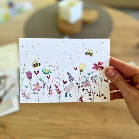 Grußkarte Blumenwiese Christinas Kartenkunst