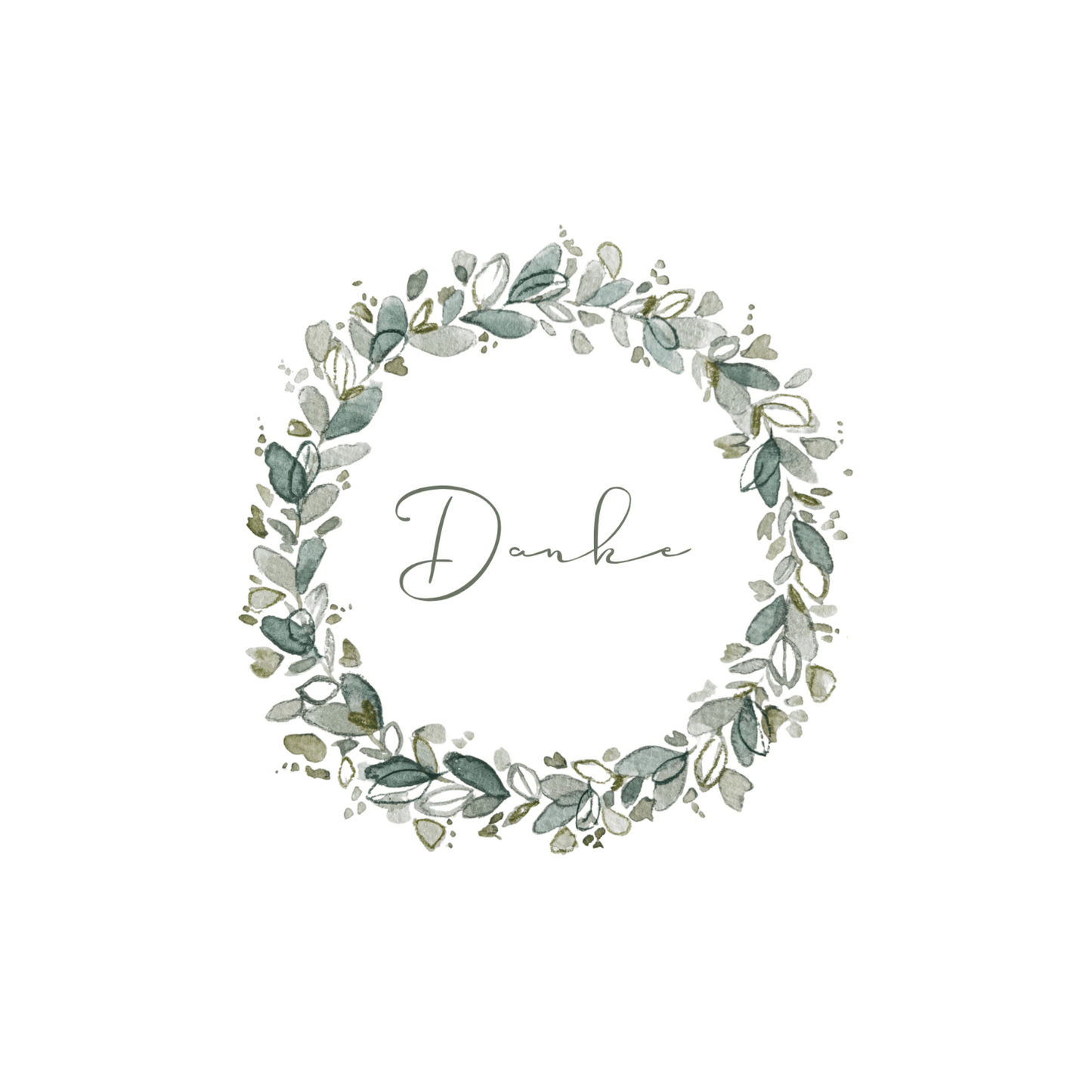 Karte Danke Kranz grün Christinas Kartenkunst